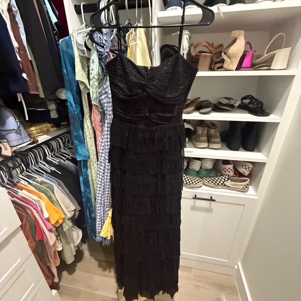 Gianni Bini Black Tiered Maxi Dress